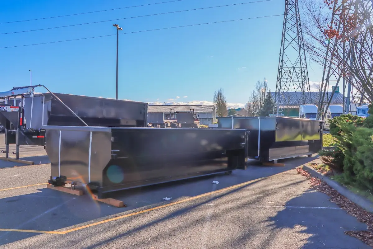 Roll-off dumpster ready for waste disposal at job site for Estate Cleanout Dumpster Rental in Ballwin